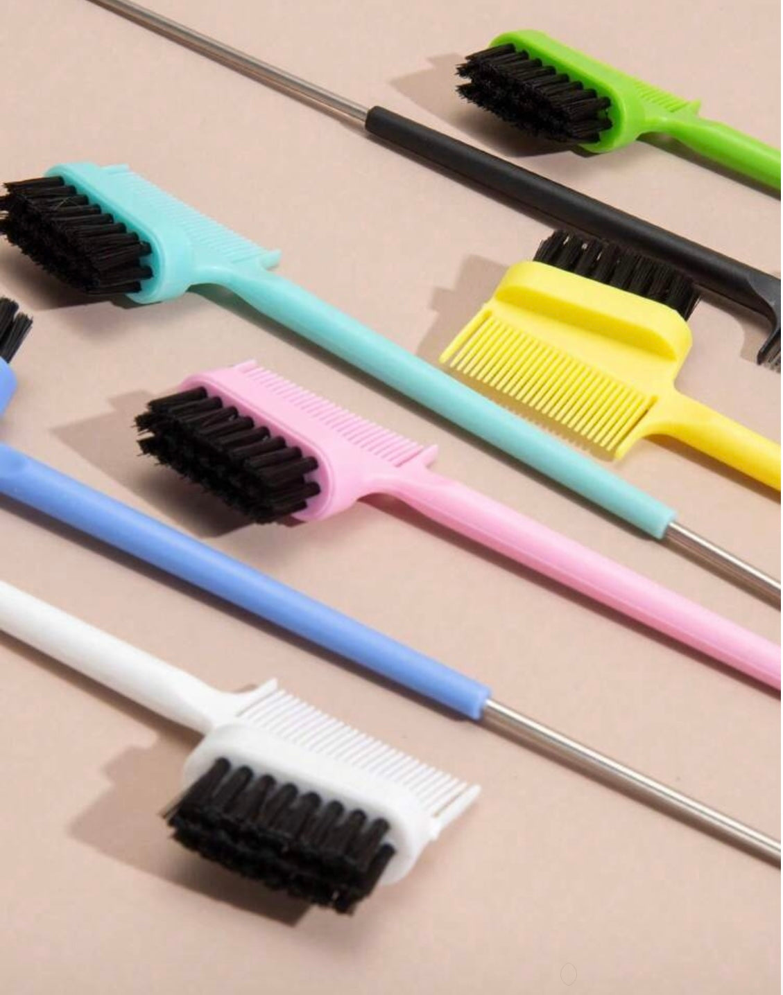 1/6pcsPointed Tail Edge Control Brush Comb Double Side Hair Brush For Hair Styling Salon Professional Brush Tools Hair Color Brush, Edge Control Brush 1pc Hair Brush/Hair Comb, Hair Brush, Comb, Hair Tools, Hair Products And Accessories For Barber Salon B