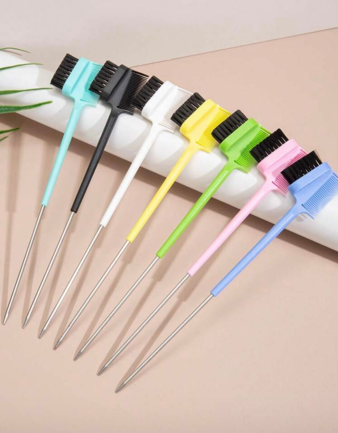 1/6pcsPointed Tail Edge Control Brush Comb Double Side Hair Brush For Hair Styling Salon Professional Brush Tools Hair Color Brush, Edge Control Brush 1pc Hair Brush/Hair Comb, Hair Brush, Comb, Hair Tools, Hair Products And Accessories For Barber Salon B