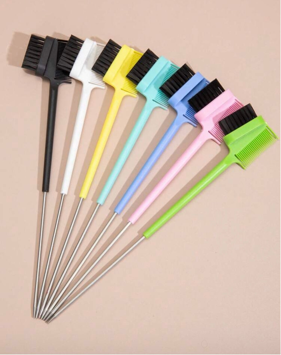 1/6pcsPointed Tail Edge Control Brush Comb Double Side Hair Brush For Hair Styling Salon Professional Brush Tools Hair Color Brush, Edge Control Brush 1pc Hair Brush/Hair Comb, Hair Brush, Comb, Hair Tools, Hair Products And Accessories For Barber Salon B