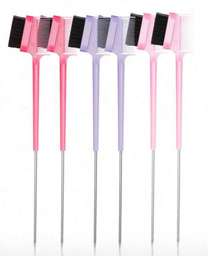 1/6pcsPointed Tail Edge Control Brush Comb Double Side Hair Brush For Hair Styling Salon Professional Brush Tools Hair Color Brush, Edge Control Brush 1pc Hair Brush/Hair Comb, Hair Brush, Comb, Hair Tools, Hair Products And Accessories For Barber Salon B