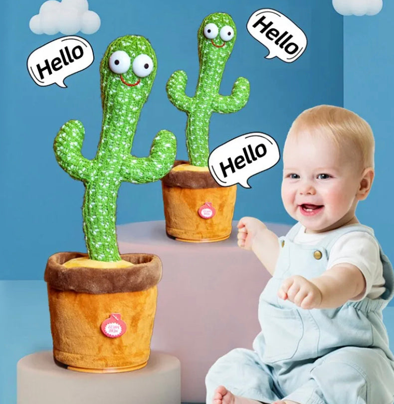 Dancing Cactus Repeat Talking Toy Song Speaker Wriggle Dancing Sing Toy Talk Plushie Stuffed Toys for Baby Adult Toys