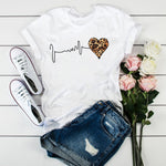 Summer Leopard Heartbeat Short Sleeve Print Clothing Women T-Shirt Clothing Women Top