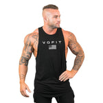 Mens tank tops shirt gym tank top fitness clothing sleeveless cotton man