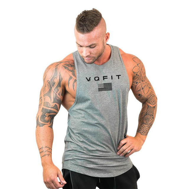 Mens tank tops shirt gym tank top fitness clothing sleeveless cotton man