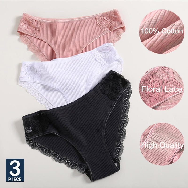 Panties Comfort 3PCS/Set Sexy Low-Rise Cotton Underwear Women's