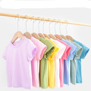 16 Colors Solid Children T-shirt for Boys Girls Cotton Summer Kids Tops Tees Baby Kids Tshirts