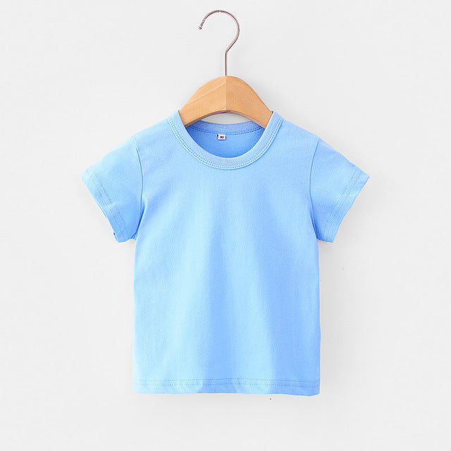 16 Colors Solid Children T-shirt for Boys Girls Cotton Summer Kids Tops Tees Baby Kids Tshirts