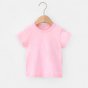 16 Colors Solid Children T-shirt for Boys Girls Cotton Summer Kids Tops Tees Baby Kids Tshirts