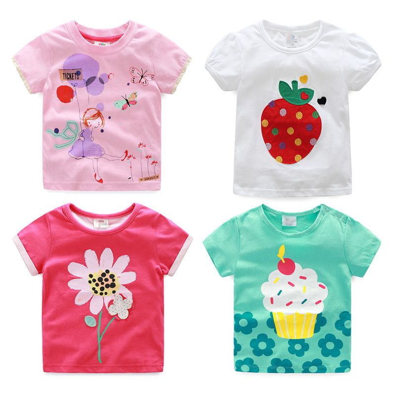 Children Clothing Summer New Arrival Baby Top Basic Shirt 100% Cotton Girls Short-Sleeve T-Shirt