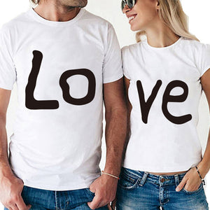 Summer Couple LOVE Printed Clothes Couple Tshirt Casual Cotton Short Sleeve Tees Couple Top