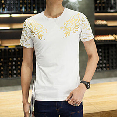 Summer Fashion Men T Shirt Casual Patchwork Short Sleeve T Shirt Mens Clothing