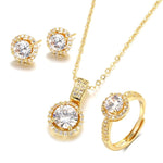 18K Gold Zircon Jewelry Sets