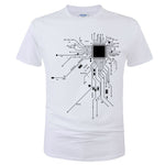 CPU Processor Circuit Diagram T Shirt Men Summer Cotton T-shirt Men