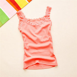 Summer Top Women Sleeveless Lace Tank Top Sexy Women T-shirt