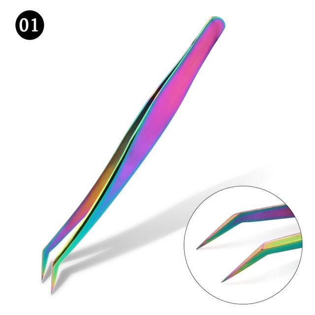 1 Pcs Eyelashes Tweezers Stainless High Precision Anti-static