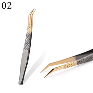 1 Pcs Eyelashes Tweezers Stainless High Precision Anti-static