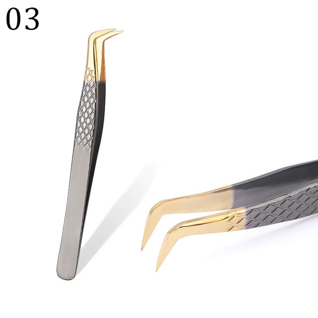 1 Pcs Eyelashes Tweezers Stainless High Precision Anti-static