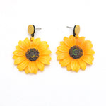 Sunflower Flower Resin Earrings