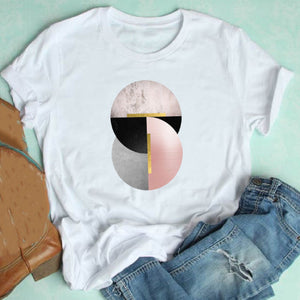 Women Short Sleeve Casual Graphic T-shirt