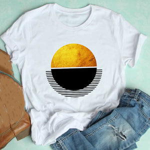 Women Short Sleeve Casual Graphic T-shirt