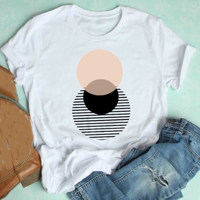 Women Short Sleeve Casual Graphic T-shirt