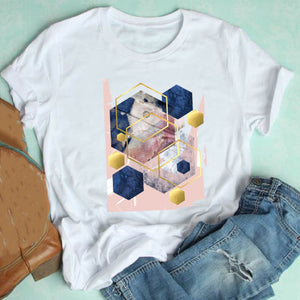 Women Short Sleeve Casual Graphic T-shirt