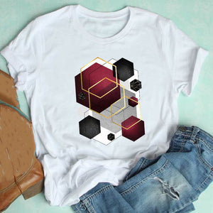 Women Short Sleeve Casual Graphic T-shirt