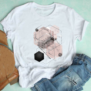 Women Short Sleeve Casual Graphic T-shirt