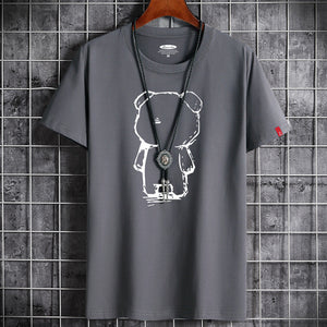 T Shirt for Men Clothing Fitness White O Neck Anime Man T-shirt For Male