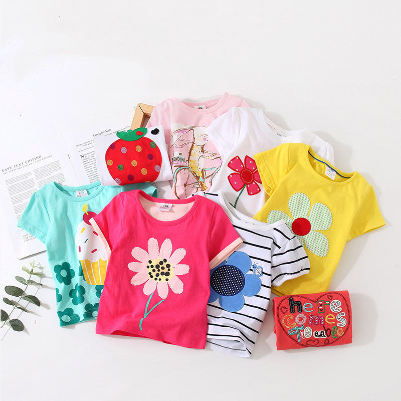 Children Clothing Summer New Arrival Baby Top Basic Shirt 100% Cotton Girls Short-Sleeve T-Shirt