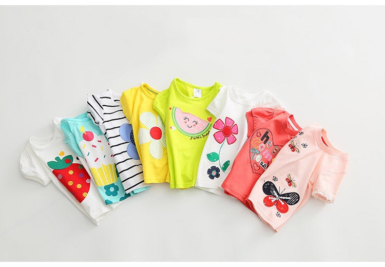 Children Clothing Summer New Arrival Baby Top Basic Shirt 100% Cotton Girls Short-Sleeve T-Shirt