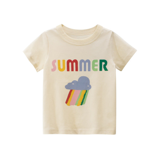 T-Shirt Children for Boys  And Girls Kids Shirts Child Baby Toddler Cotton Cartoon Tee Tops