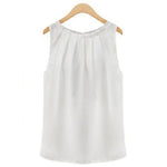 New Summer Blouse Fashion Sleeveless Round Neck Chiffon Blouse