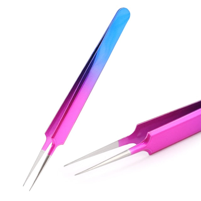 1 Pcs Eyelashes Tweezers Stainless High Precision Anti-static