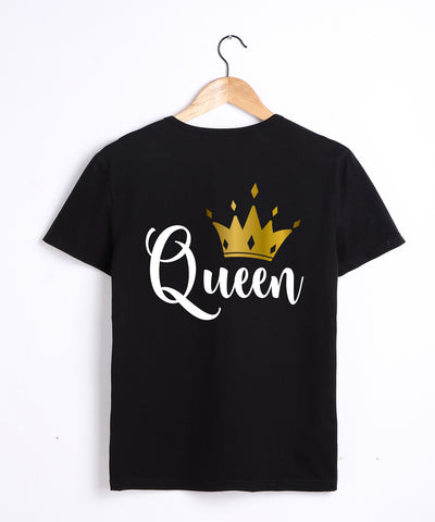 King Queen Printing Lover Couples Tee Shirt Womens T-shirt  Crown Printing Couple Clothes Summer