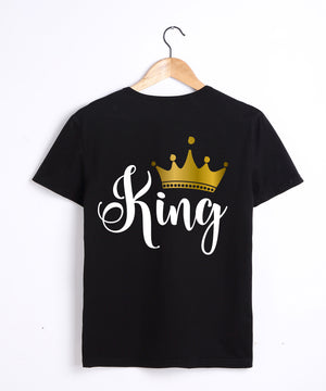 King Queen Printing Lover Couples Tee Shirt Womens T-shirt  Crown Printing Couple Clothes Summer