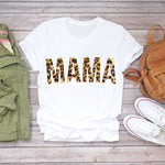 Women Cartoon Super Mom Life Mama Mother Summer Print Lady T-shirts Top