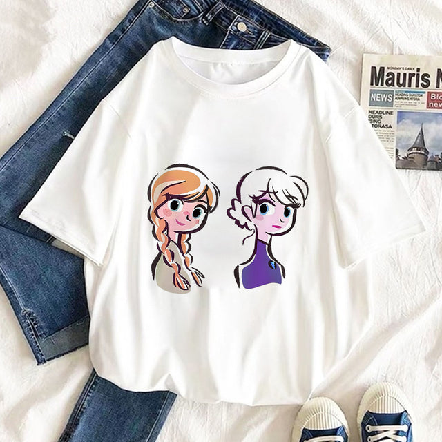 Wonderland  Painting Tshirts Ladies Women Tops Aesthetic Clothes Graphic Female T-Shirt