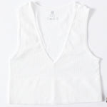 Vintage Crop Top Women Seamless Underwear Sexy Female Tanks Vest Deep V Neck Summer