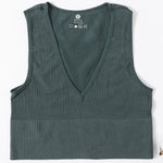 Vintage Crop Top Women Seamless Underwear Sexy Female Tanks Vest Deep V Neck Summer