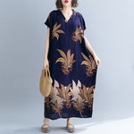 short sleeve cotton satin vintage floral dresses for women casual loose maxi long