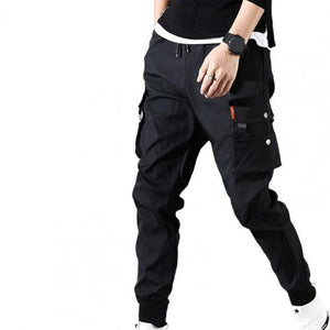 Men Pants Hip Hop Pants New Male Trousers Men Solid Multi-pocket Cargo Pants Skinny Fit Sweatpants