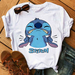 Disney Cartoon T Shirt Men/Women Stitch Graphic Tees  Anime Summer Tops T-shirt Female