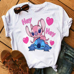 Disney Cartoon T Shirt Men/Women Stitch Graphic Tees  Anime Summer Tops T-shirt Female