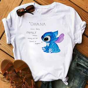 Disney Cartoon T Shirt Men/Women Stitch Graphic Tees  Anime Summer Tops T-shirt Female