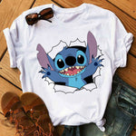 Disney Cartoon T Shirt Men/Women Stitch Graphic Tees  Anime Summer Tops T-shirt Female