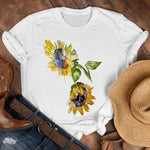 Women Lady Cartoon Butterfly Floral Fall Autumn Shirt Clothes Tshirt