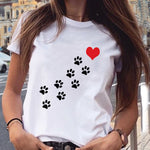 Women Graphic Cat Lovely Animal Fashion Short Sleeve Summer Cartoon Print Female Clothes Tops Tees