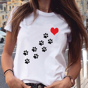 Women Graphic Cat Lovely Animal Fashion Short Sleeve Summer Cartoon Print Female Clothes Tops Tees