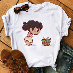 Disney Cartoon T Shirt Women Ariel Tees Cute Anime Little Princess Kids Tshirt Female